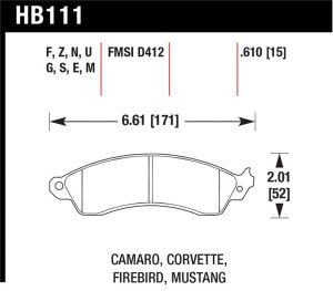 Ford Mustang Cobra Brake Pad Set - Hawk Performance - DTC-60 - `94-`04 Ford Mustang Cobra Brake Pad Set - Hawk Performance - DTC-60 - `94-`04
